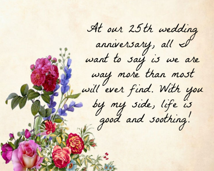 Best 25th Wedding Anniversary Wishes Quotes And Messages Images And 