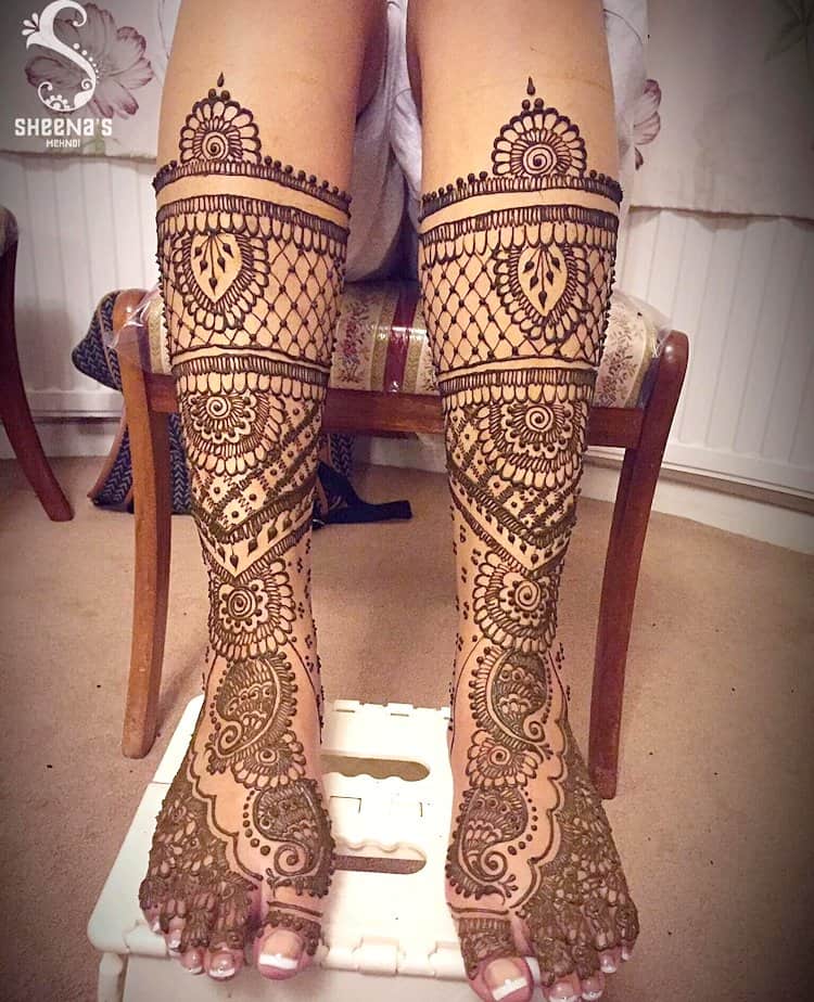 Top 111 Evergreen And Simple Mehndi Designs For Legs Foot