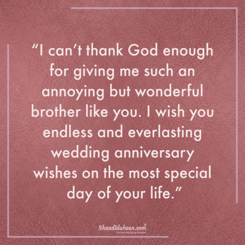 Heart Touching Wedding Anniversary Wishes for Sister or Brother