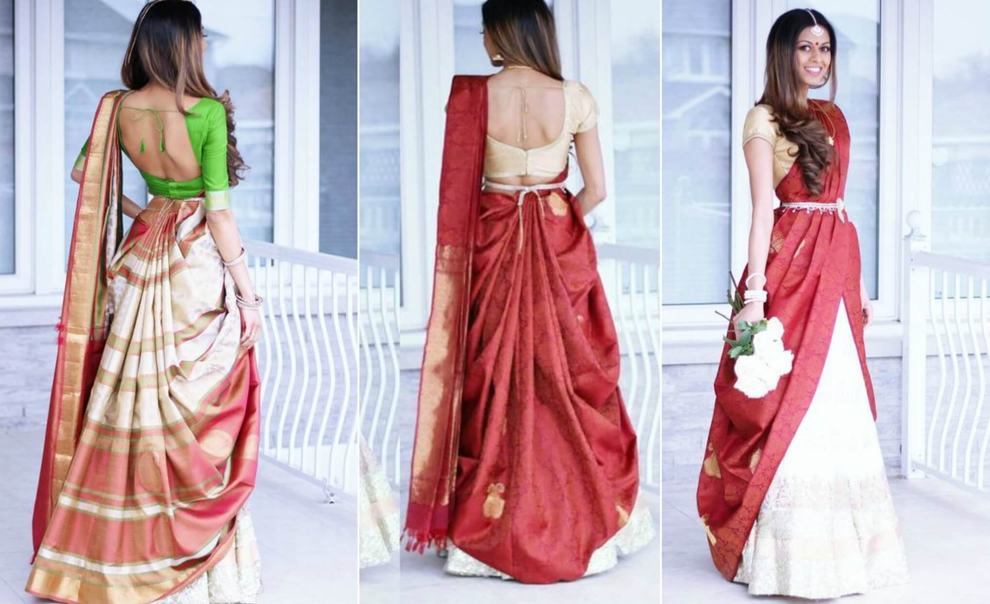 Sharing an easy and fusion way to drape a Bengali style saree : D