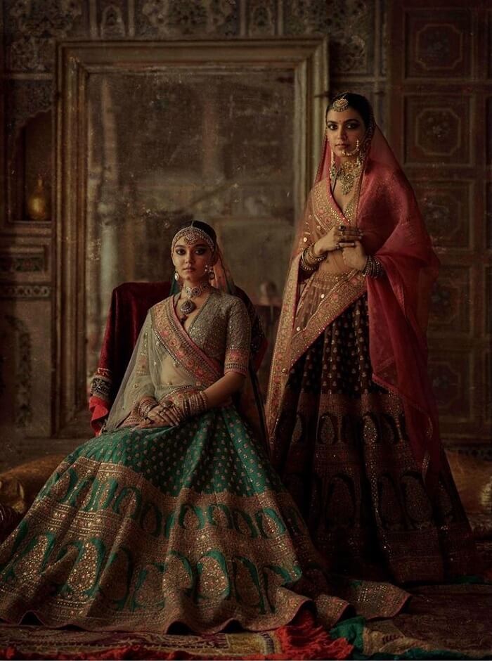 Sabyasachi Bride Donned A Multi-Coloured Panelled Lehenga With Yellow  'Chooda' For Her Wedding Day