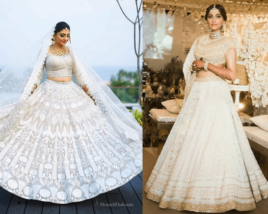 Buy Gold Georgette Embroidery Thread Round Chikankari Lehenga Set For Women  by Amrin khan Online at Aza Fashions.