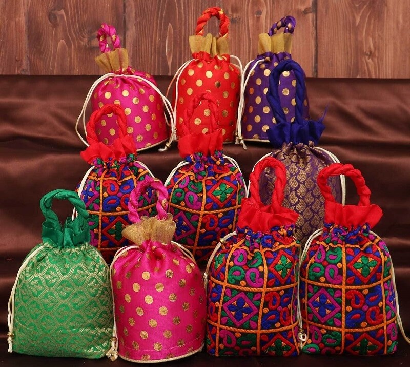 Buy 3 Potli Bags Eid Gift Indian Potli Women Zari Ethnic Hand Bags Wedding