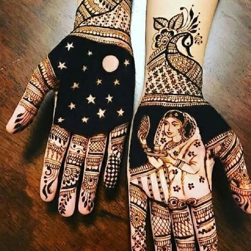 New Karva Chauth mehndi design||Simple mehndi design||Easy front hand mehndi||Fullhand  dulhan mehndi - YouTube