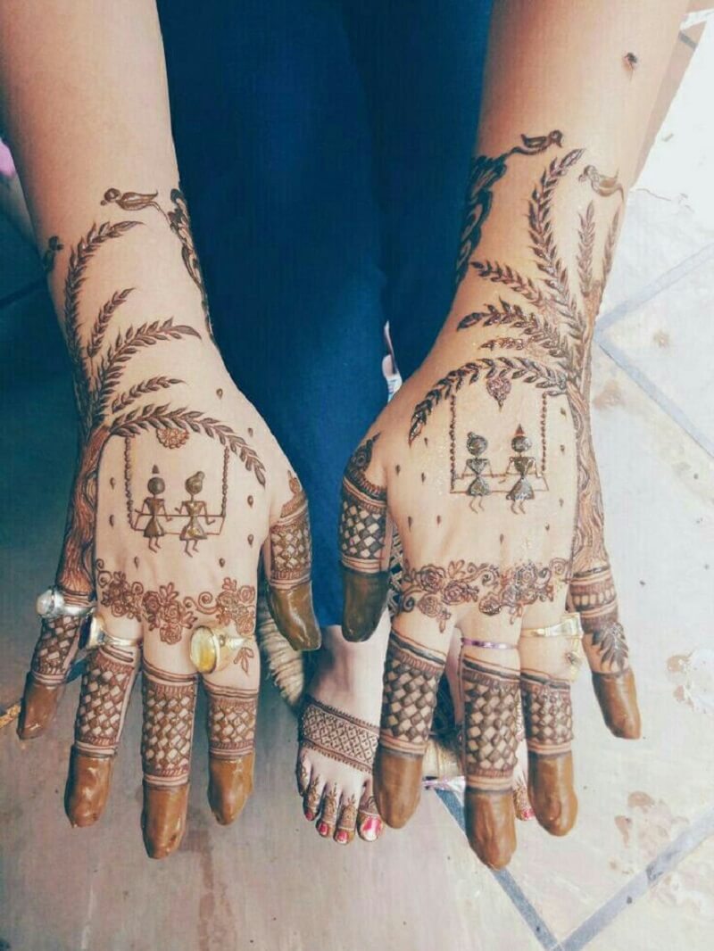 Indian bridal henna with warli art 🥀 Inspiration @sonamistry_mehandi . .  DM FOR BOOKINGS 🍃🌸 #hennaevent#arabichennadesign#si... | Instagram