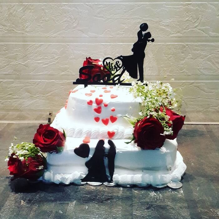 Write Name on Happy Wedding Celebration Cake