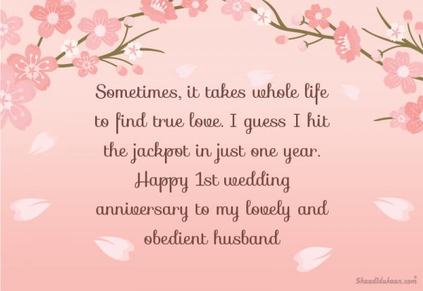 happy 1st wedding anniversary to husband