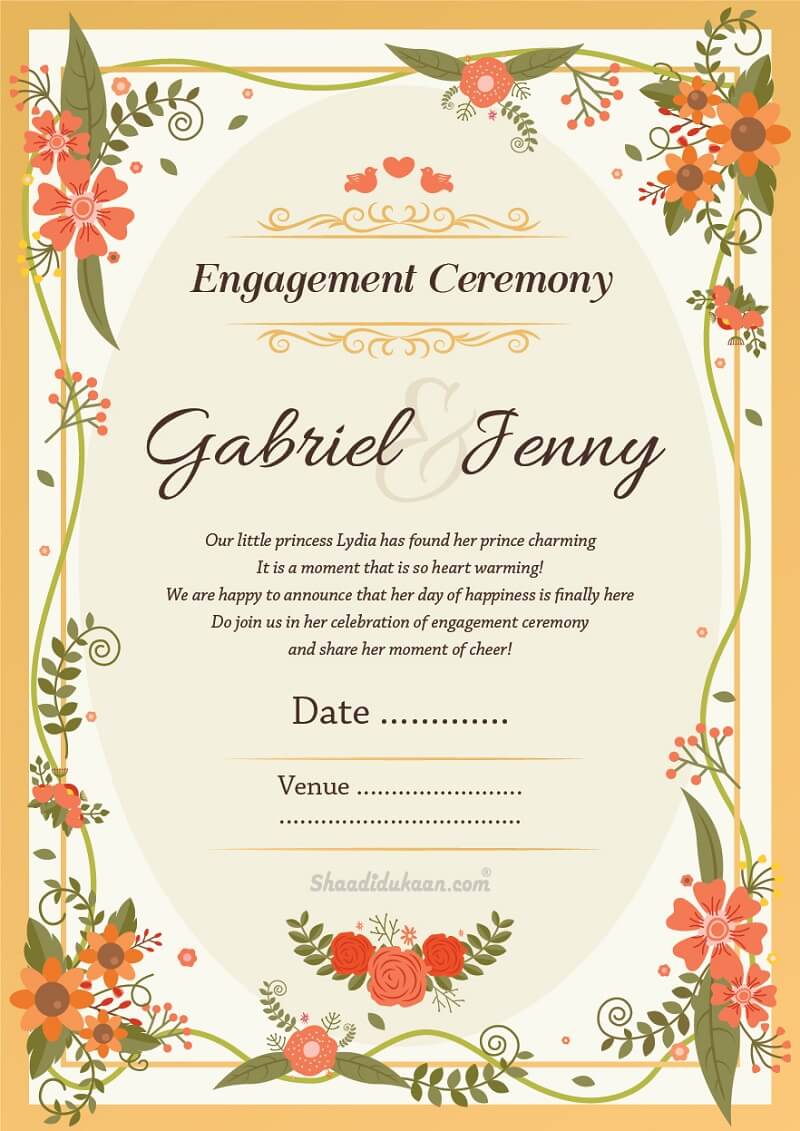 Bengali Engagement Invitation - Engagement Ceremony Invites
