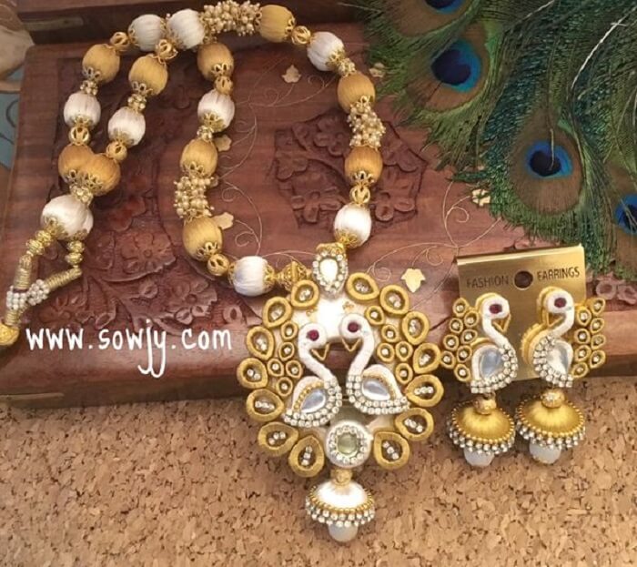 Thread jewellery hot sale necklace designs