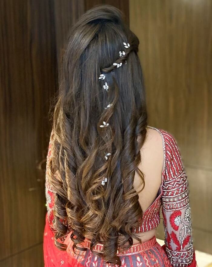 Engagement hairstyle for priyankagopi engagement hairstyles hairstyle  braids braidstyles braid braidedhairstyles saree  Instagram