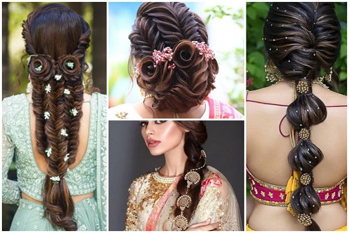 Indian wedding hairstyles  Beautiful Bridal hairstyles with braids  Indian  bridal bun hairstyles  YouTube