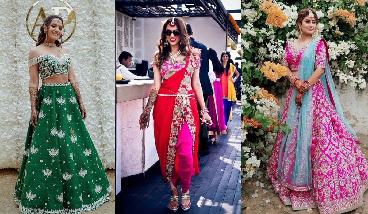 mehendi outfits for bride