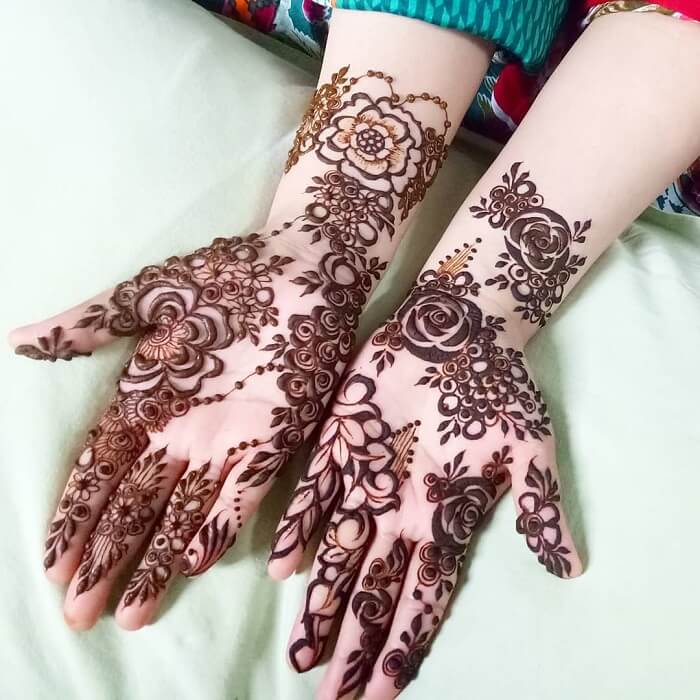 Photo of Romantic Rajasthani Mehndi Design for Back Hand