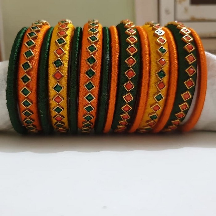 Beautiful Silk Thread Bangles Design To Enchant Everyone With Your Bridal Looks beautiful silk thread bangles design to