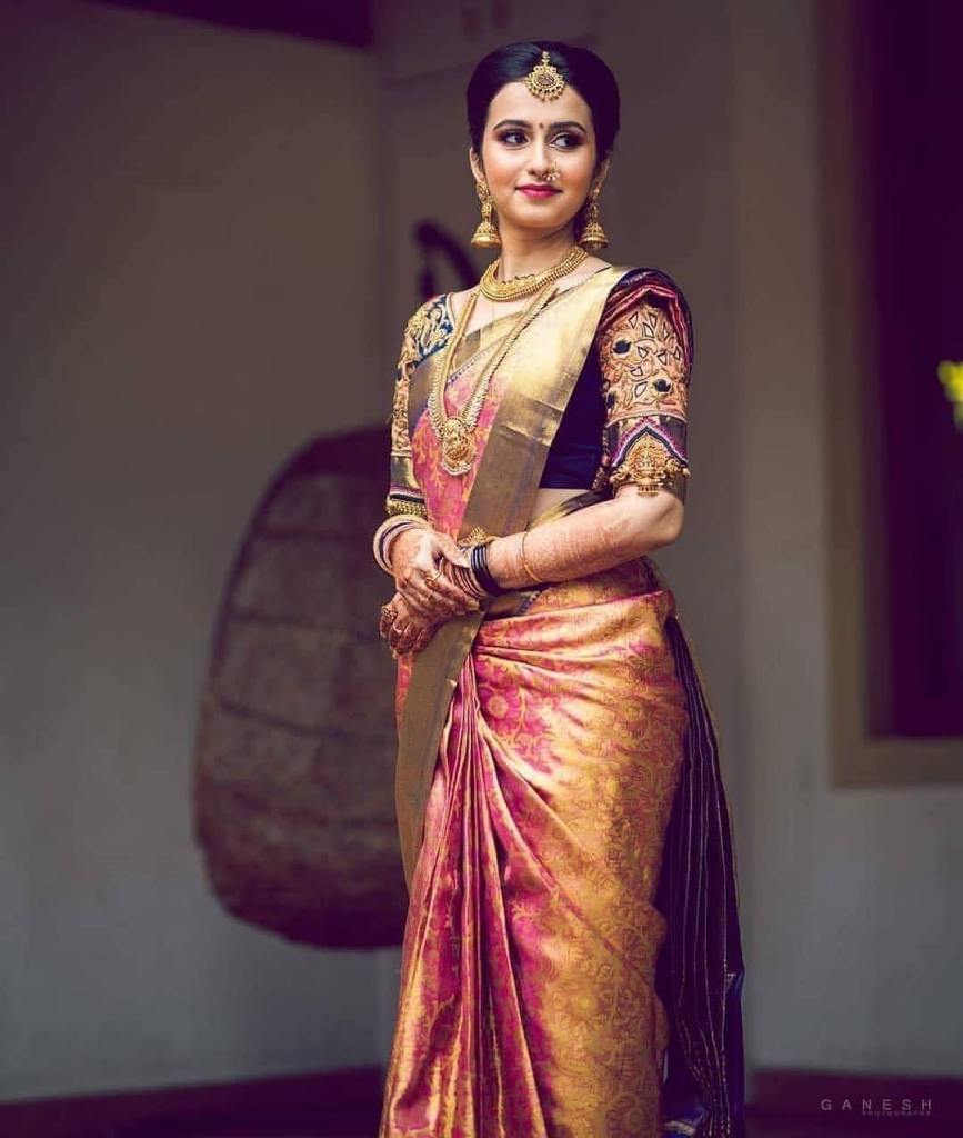Purple Copper Zari Banarasi Saree - Dhunki fashion