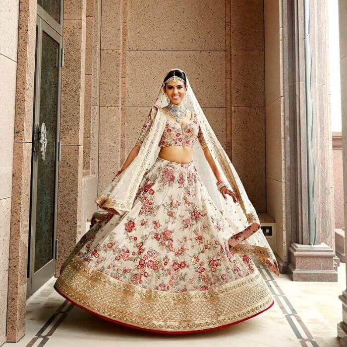 Classy Designer Maroon Indian Bridal lehenga choli with White thread work  and Embellishment -