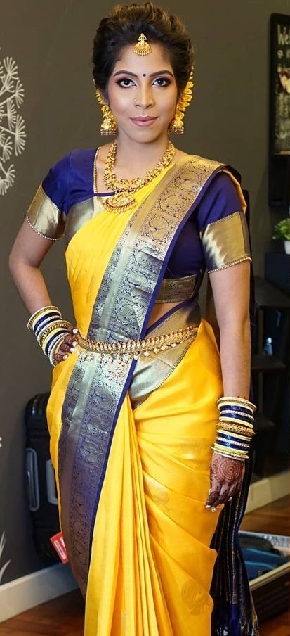 Actress Sneha prasanna stuns in yellow kanchipattu saree! | Fashionworldhub