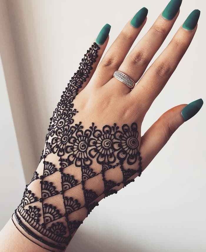 simple henna feather designs
