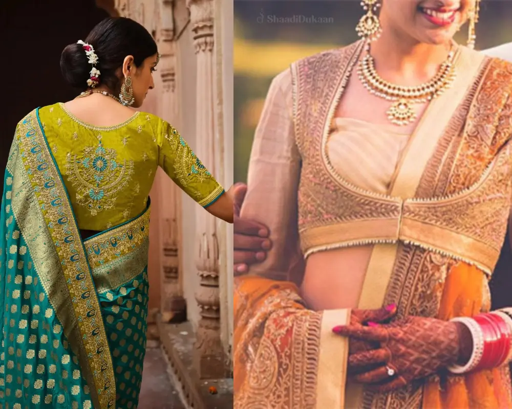 20 Simple Blouse Designs for your wedding functions that are chic