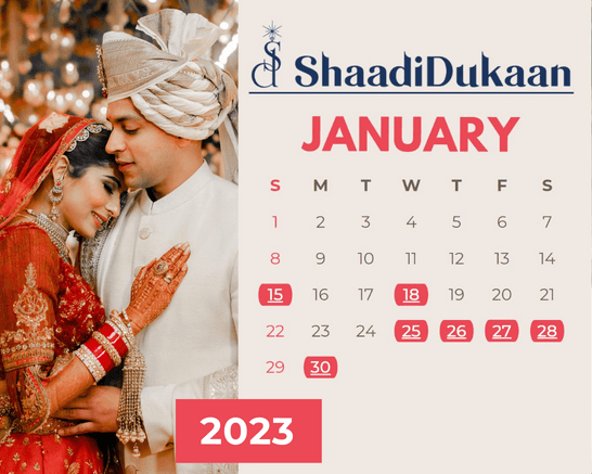 Auspicious Indian Hindu Wedding Dates For 2023